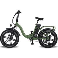 Foldable Fat Tire Ebike 48V Removable Battery 20" All-Terrain Design bike | Black Fat Foldable