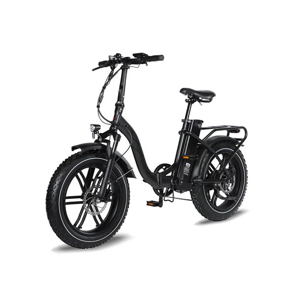 Foldable Fat Tire Ebike 48V Removable Battery 20" All-Terrain Design bike | Black Fat Foldable