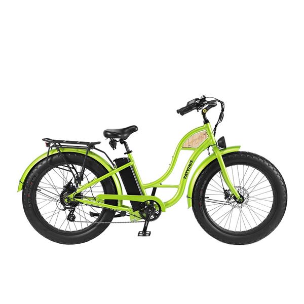 Beach Cruiser High Step Ebike Bicicleta Electrica De Crucero De Playa Vintage Bike |  Fatwave Low Step