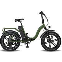 Foldable Fat Tire Ebike 48V Removable Battery 20" All-Terrain Design bike | Black Fat Foldable