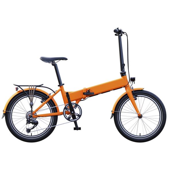 20" Foldable Electric Bike with Simple Rear Rack - 250W Brushless Motor, Shimano 7 Speed Gears, 6061 Aluminum Frame | FD-RK3