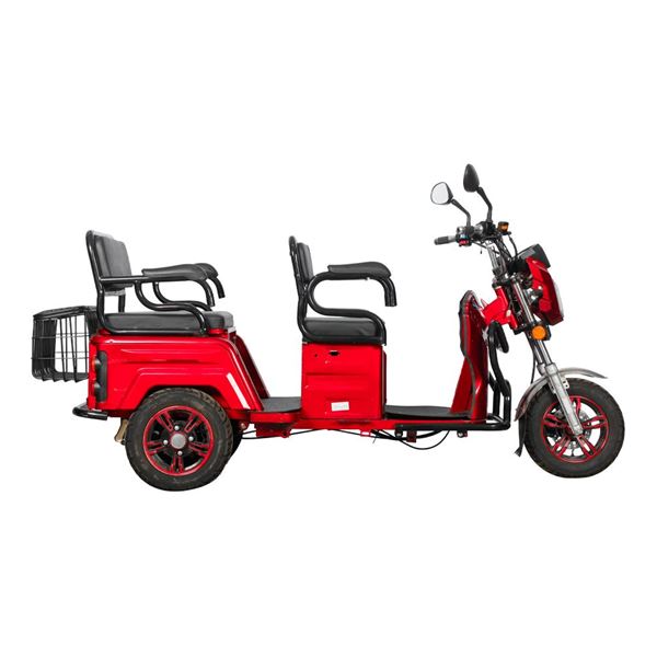 EEC Approved Passenger & Cargo Dual-Use Electric Tricycle 3-Seat for Kids Pickup, 650W Motor, 72V Battery | RKHFET04