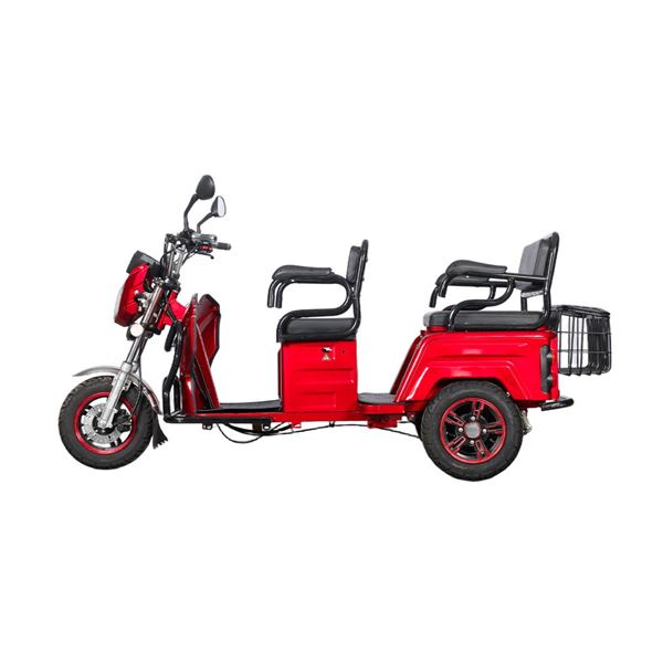 EEC Approved Passenger & Cargo Dual-Use Electric Tricycle 3-Seat for Kids Pickup, 650W Motor, 72V Battery | RKHFET04