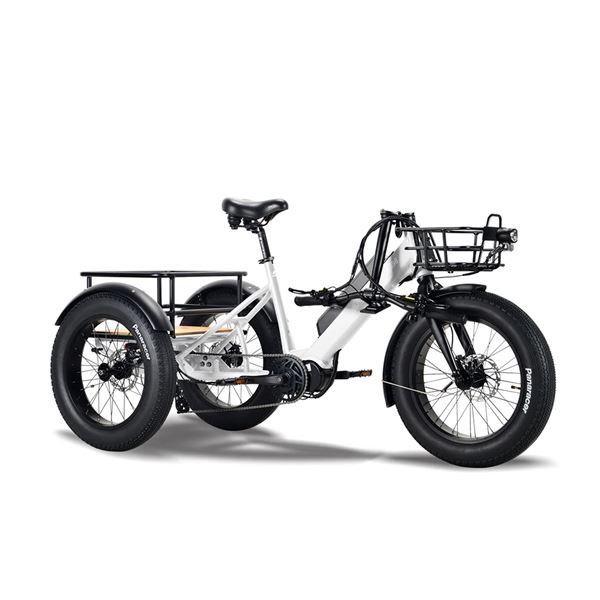 Electric Cargo Trike for Home Small Cargo Transport 500W BAFANG Mid-Drive Motor, 48V Battery, Aluminum Frame | Trio