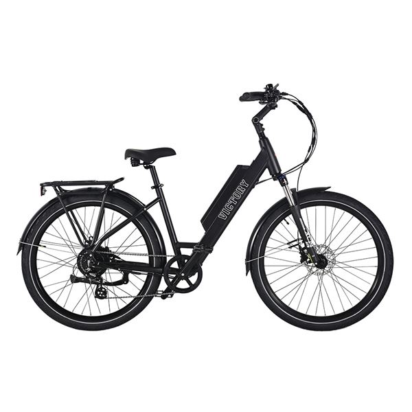 City Commuter Bike - Lightweight Aluminum Frame Puncture-Proof Tires Quiet Motor Day & Night Riding | V-Shape