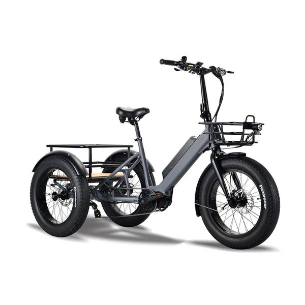 Electric Cargo Trike for Home Small Cargo Transport 500W BAFANG Mid-Drive Motor, 48V Battery, Aluminum Frame | Trio